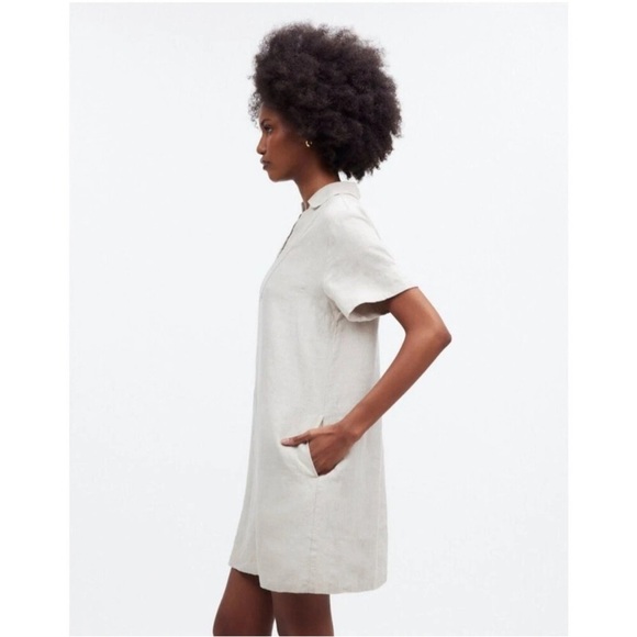 Madewell Linen Dress V-Neck - Picture 2 of 11